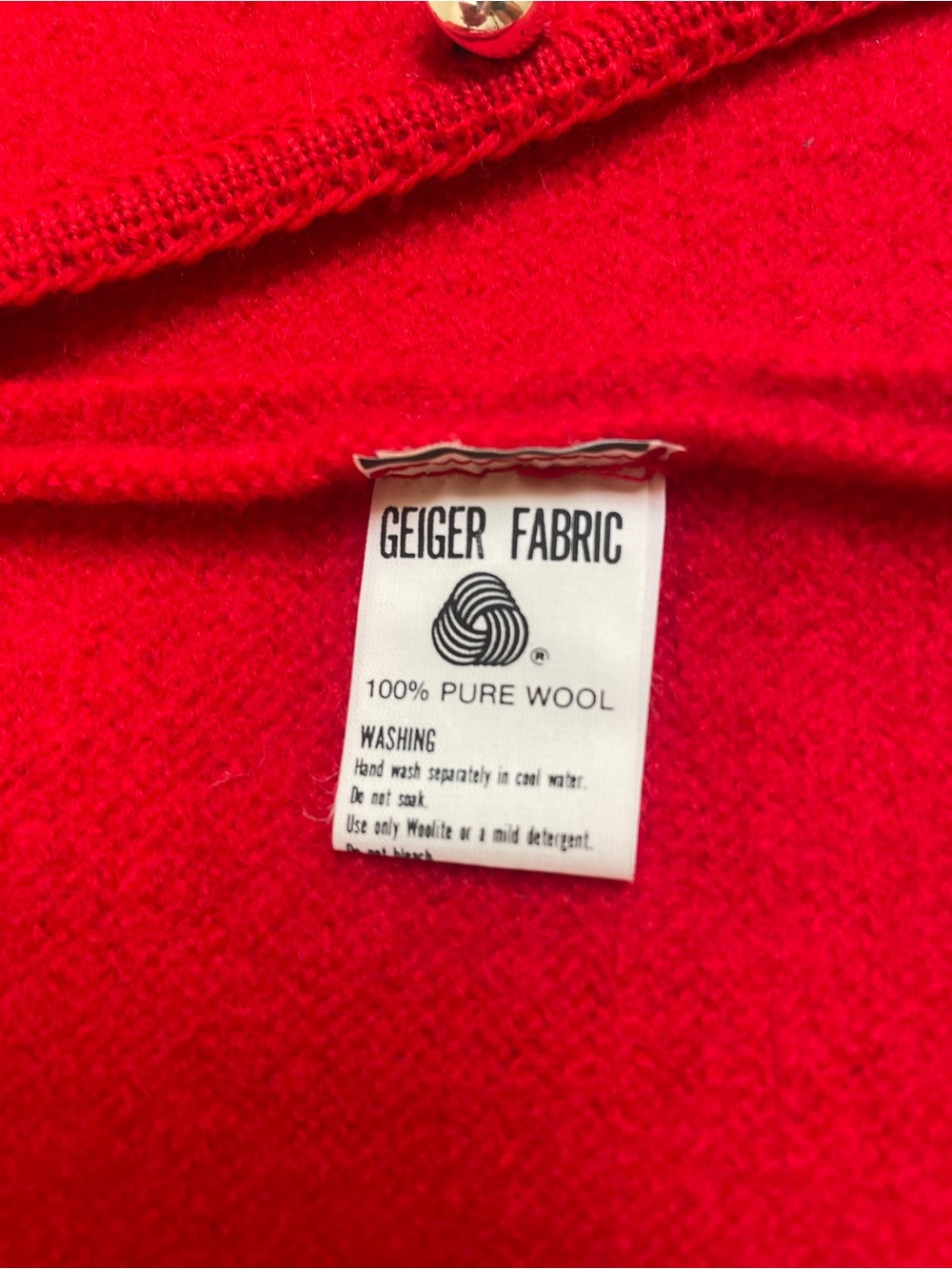 Geiger 100% Wool Hunting Red Cardigan small - Picture 4 of 9